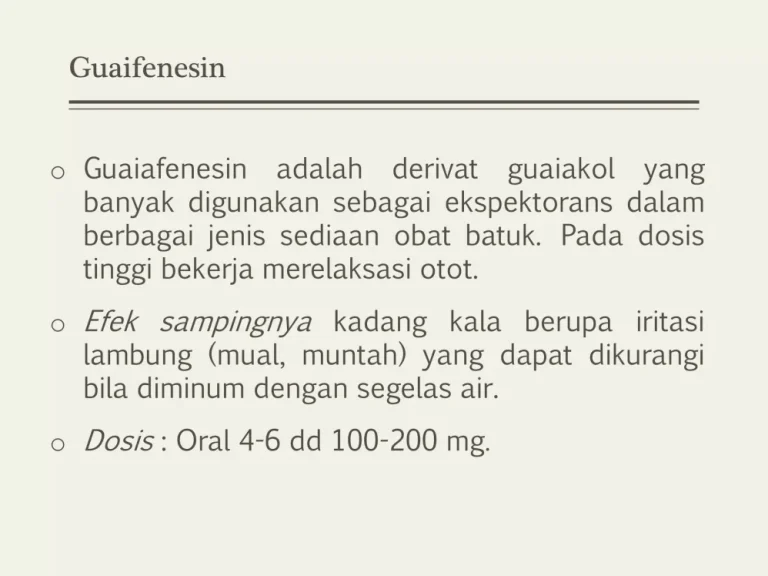 Mengapa Guaifenesin Ampuh Mengencerkan Dahak Panduan Lengkap Cara Kerja Ekspektoran